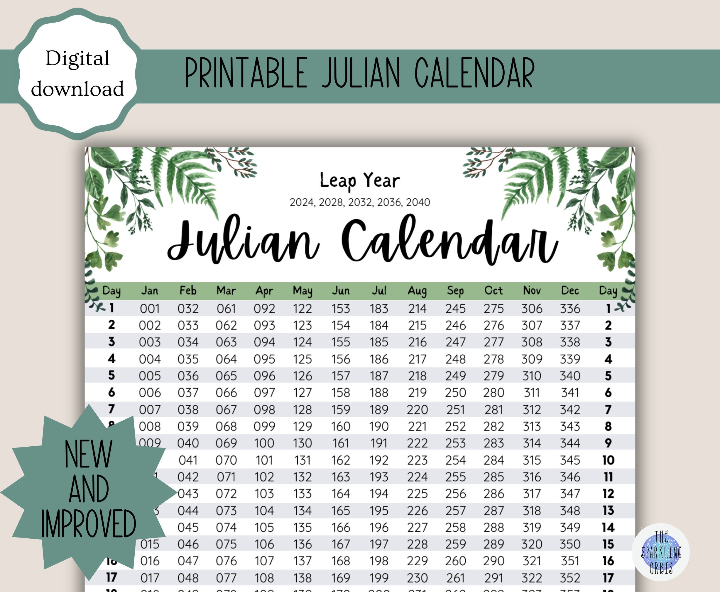 Julian Calendar Military And Government Leaf Design Digital pertaining to 2024 Julian Calendar Leap Year