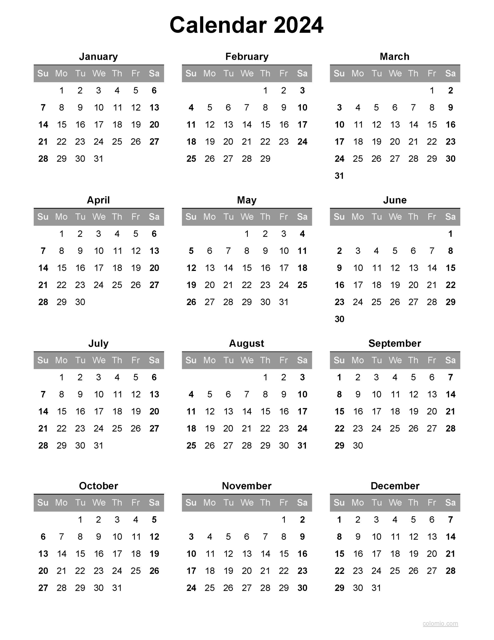 2024 Calendar, Monthly Calendars, With Calendar Maker ✓ Pdf intended for Printable Calendar August To December 2024