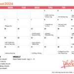 2024 Direct Sales Social Media Calendar   Photofy Intended For National Day Calendar August 2024