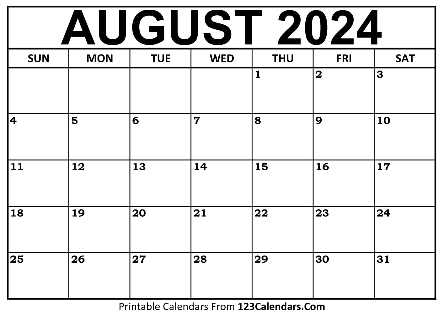 123 Calendar August 2024