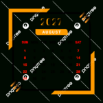 2027 August Month Calendar With Black And Yellow Vector, Monthly Pertaining To August 2027 Calendar