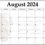 24+ August 2024 Quote Calendars For August Blank Calendar 2024