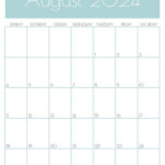 August 2024 Calendar   20 Cute & Free Printables | Saturdaygift Pertaining To August 2024 Calendar Printable Vertical