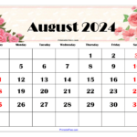 August 2024 Calendar Printable Pdf Templates Free Download Throughout August Calendar Printable Free 2024