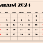 August 2024 Calendar Printable Pdf Templates Free Download With Regard To Calendar Of The Month Of August 2024