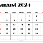 August 2024 Calendar Printable Pdf Templates Free Download With Regard To Free Printable Editable August 2024 Calendar