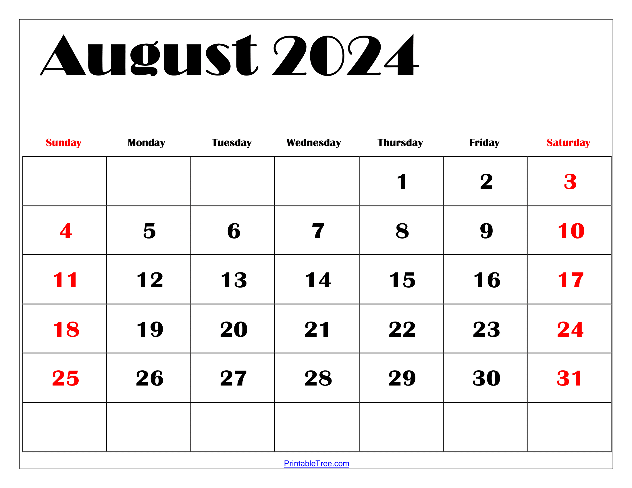 August 2024 Calendar Printable Pdf Templates Free Download with regard to Free Printable Editable August 2024 Calendar