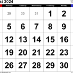 August 2024 Calendar | Templates For Word, Excel And Pdf For 2024 Calendar August