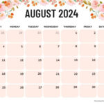 August 2024 Calendars (52 Free Pdf Printables) Inside August 2024 Calendar Printable Landscape