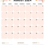 August 2024 Calendars (52 Free Pdf Printables) Throughout August 2024 Calendar Printable Portrait