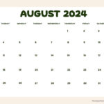 August 2024 Calendars (52 Free Pdf Printables) With Regard To August 2024 Calendar Printable Landscape