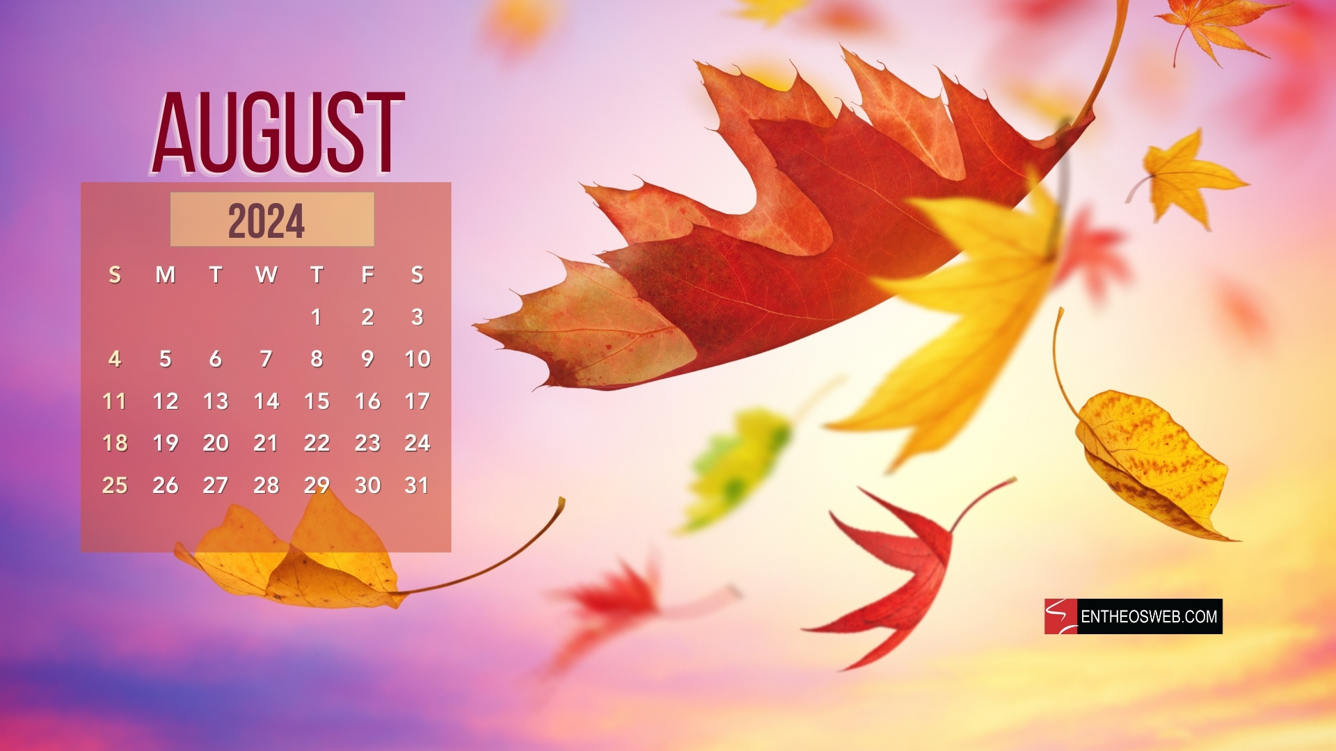 August 2024 Desktop Wallpaper | Entheosweb throughout August 2024 Calendar Background