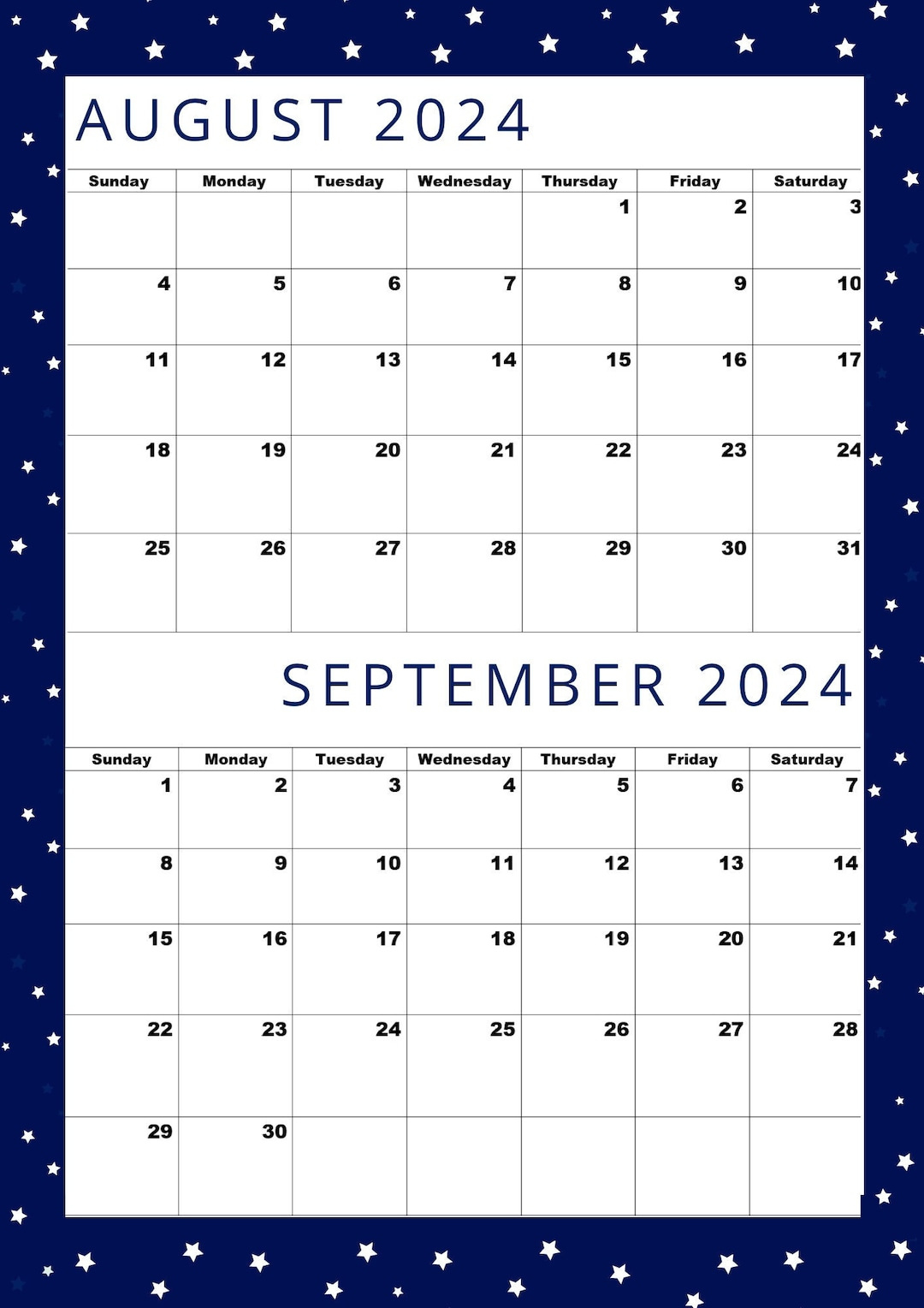 August 2024 Kalender,September 2024 Kalender,August 2024 Sep 2024 in August And September 2024 Printable Calendar