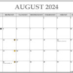 August 2024 Lunar Calendar | Moon Phase Calendar For August 2024 Moon Phase Calendar