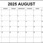 August 2025 Calendar | Free Printable Calendar Throughout August 2025 Calendar