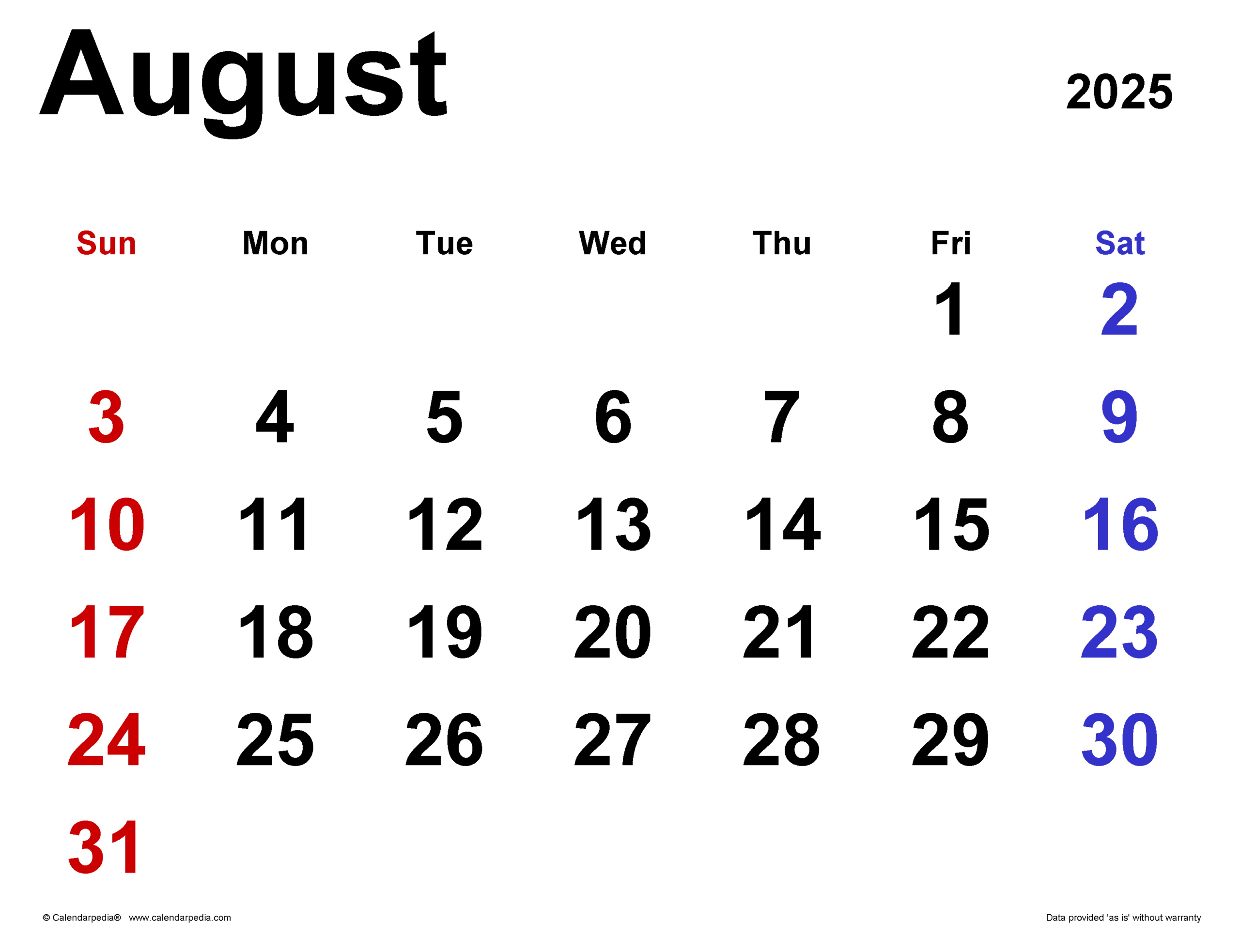 August 2025 Calendar | Templates For Word, Excel And Pdf throughout Calendar 2025 August