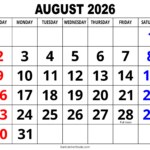 August 2026 Calendar (Free Printable) – Diy Projects, Patterns Within August 2026 Calendar