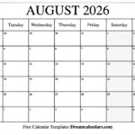 August 2026 Calendar   Free Printable With Holidays And Observances For August 2026 Calendar