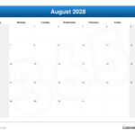 August 2028 Calendar In August 2028 Calendar