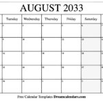 August 2033 Calendar   Free Printable With Holidays And Observances Within August 2033 Calendar