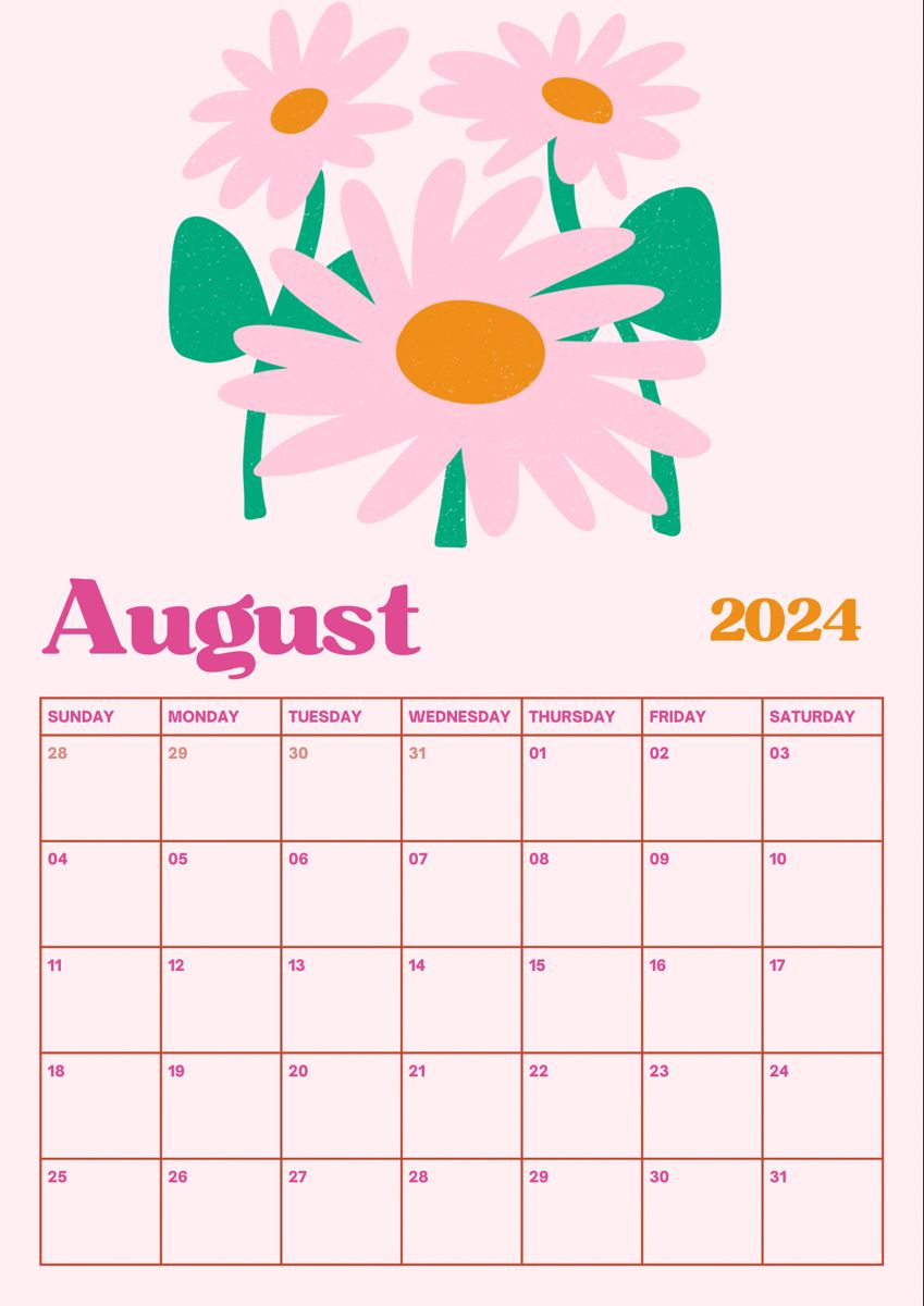 August Calendar 2024, August Calendar, Calendar Background, Study for Aesthetic August Calendar 2024