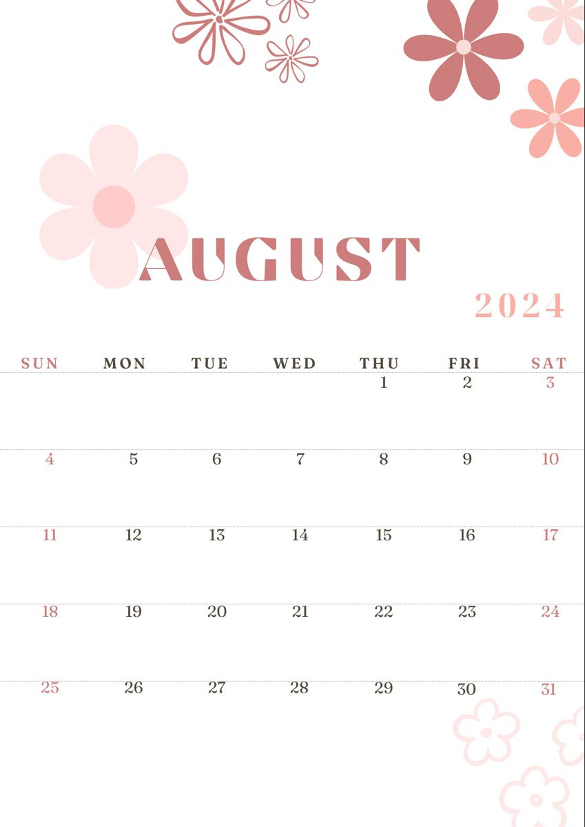 August Calendar 2024, August Calendar, Calendar Background, Study within Aesthetic August Calendar 2024