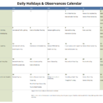 August Daily Holidays & Observances Printable Calendar   S&S Blog Regarding National Day Calendar August 2024