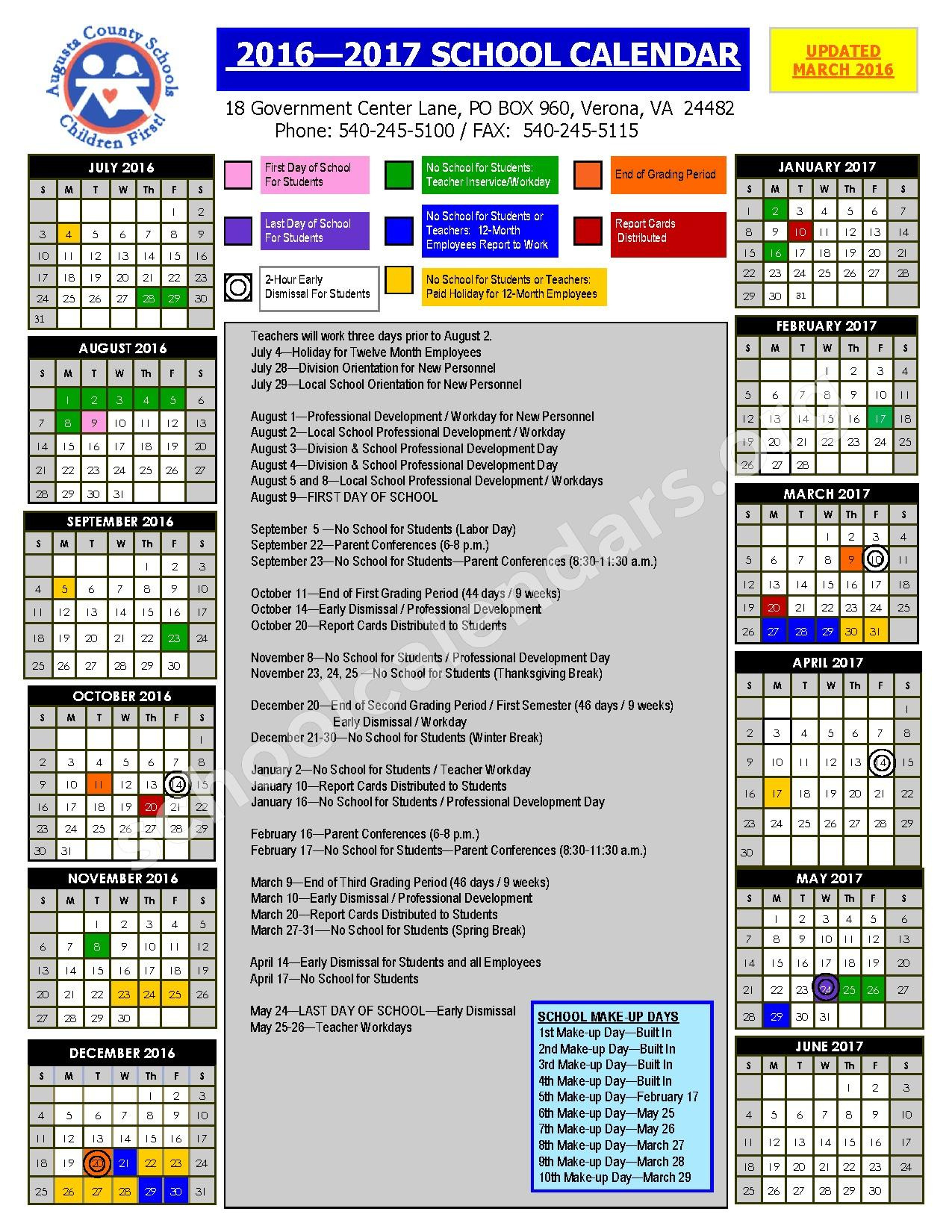 Augusta County School Calendar 24 25 Printable