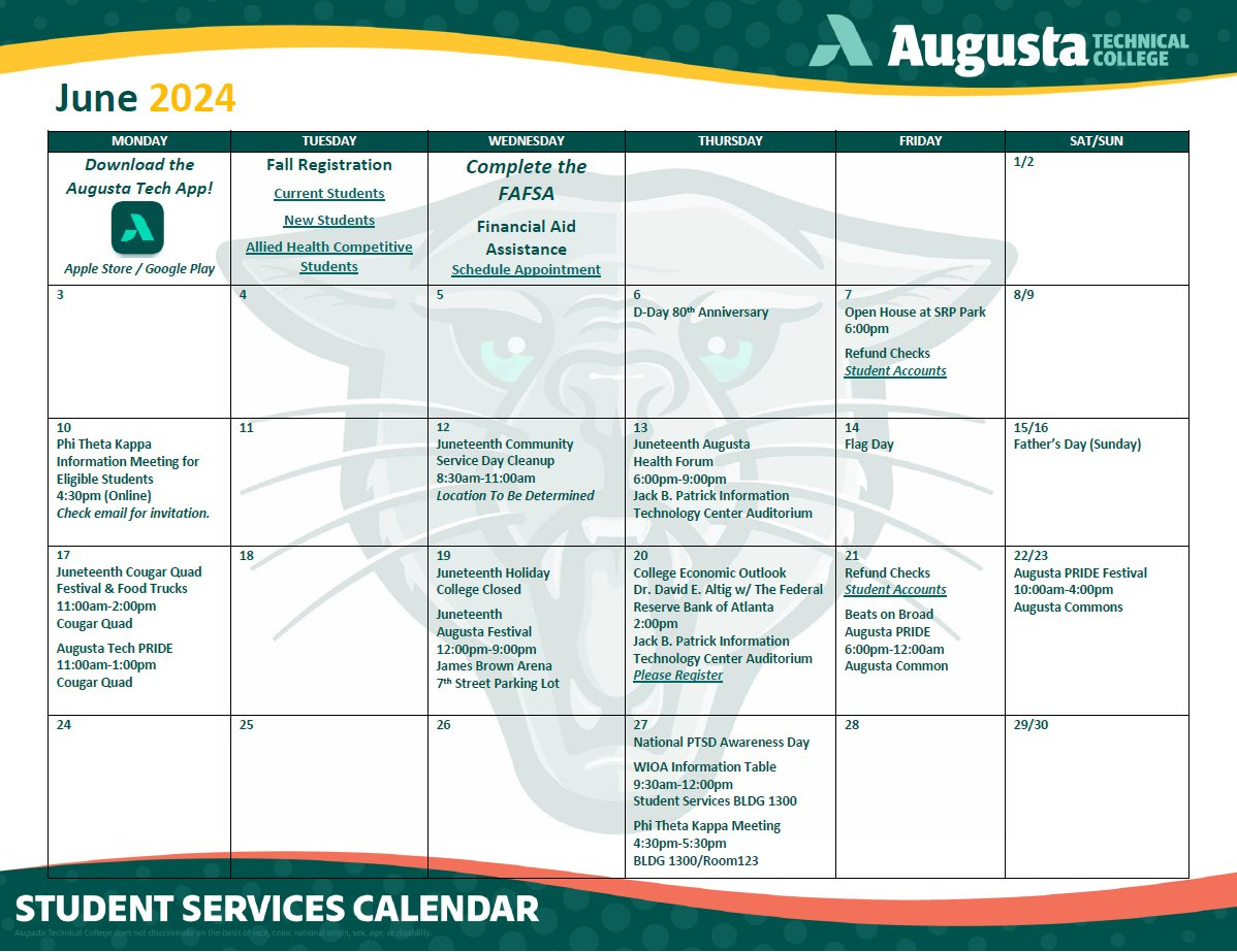 Augusta Tech Calendar 2024