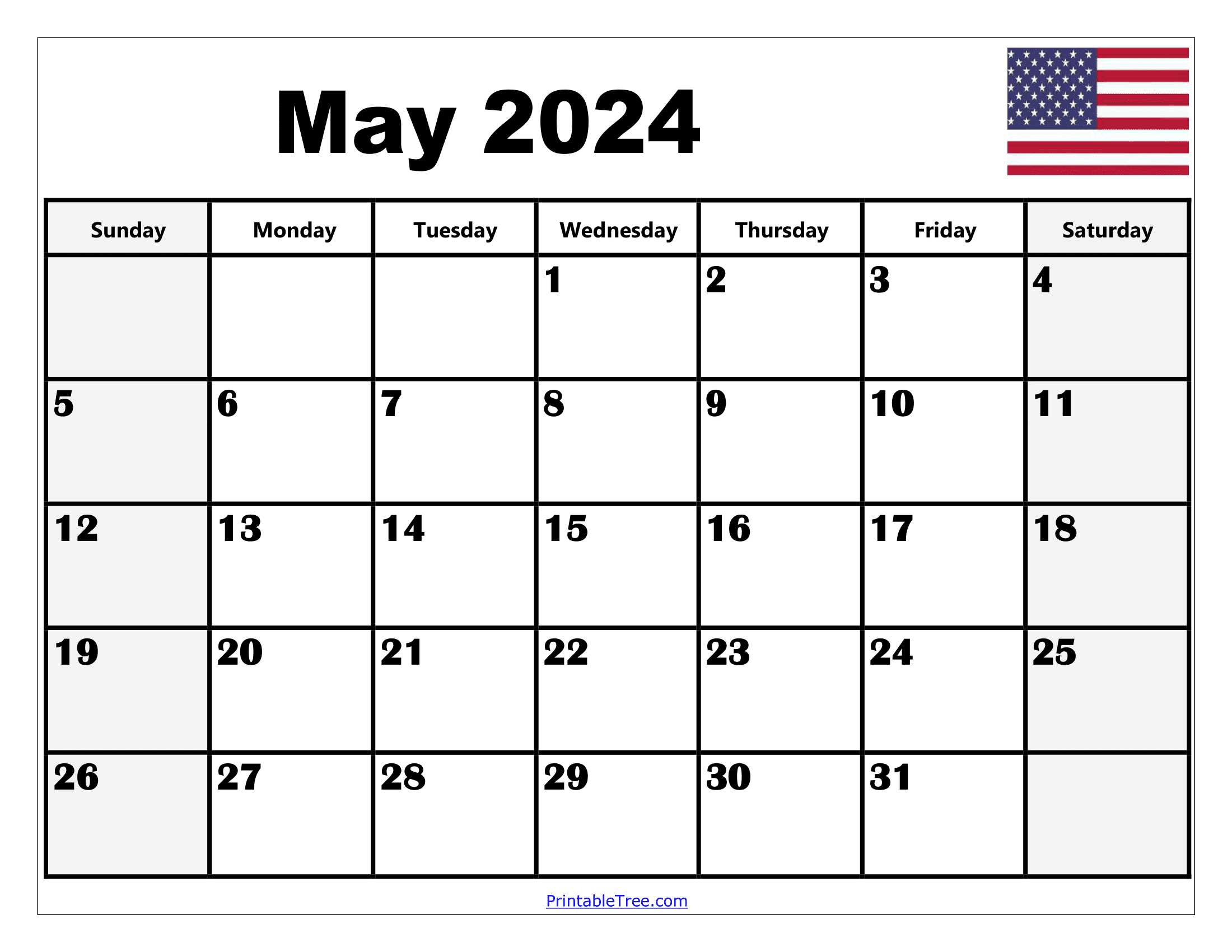 Blank May 2024 Calendar Printable Pdf Templates With Holidays inside Blank August Calendar Printable 2024