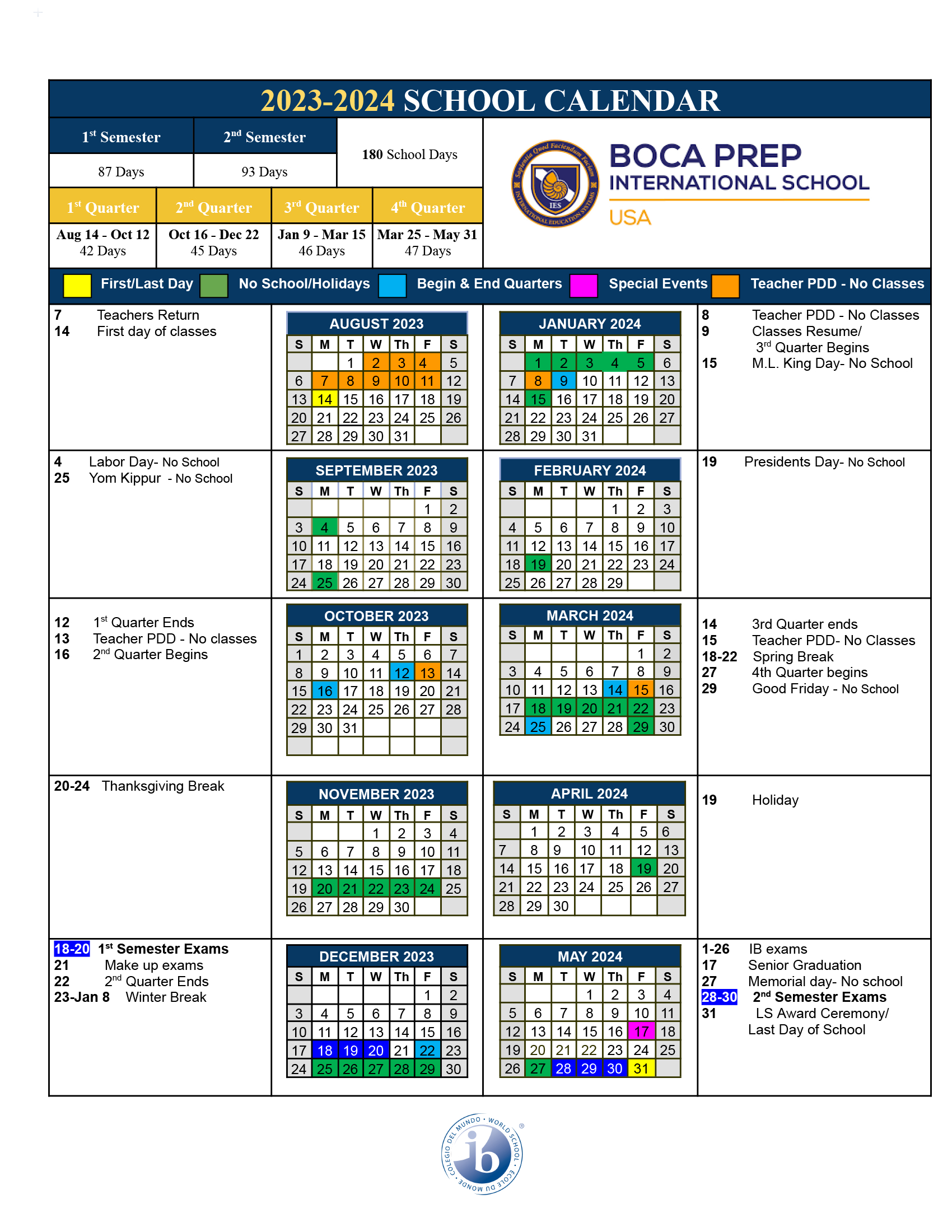 Bpis Calendar - Boca Prep International School in Augusta County School Calendar 2024