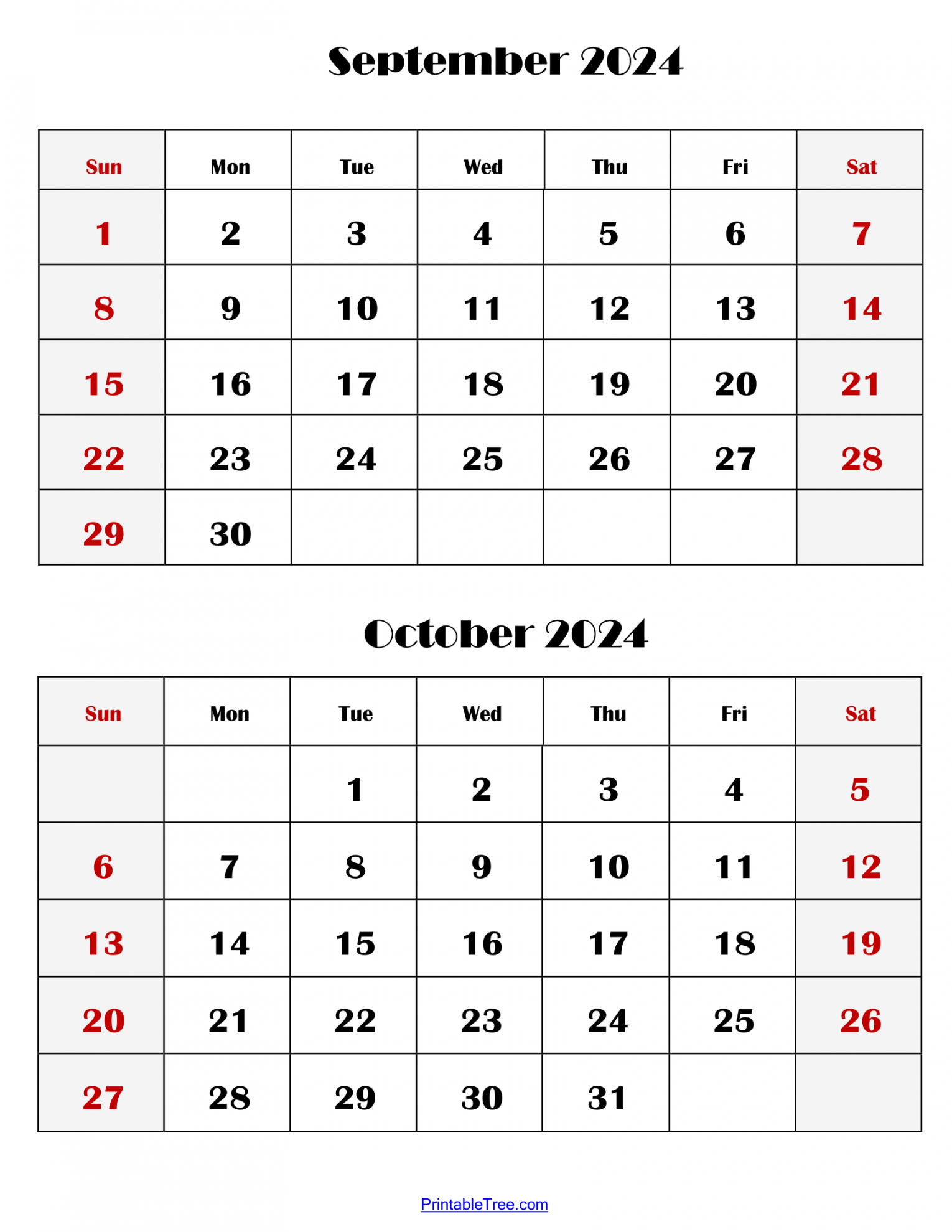 Calendar September October 2024 in August September October 2024 Calendar