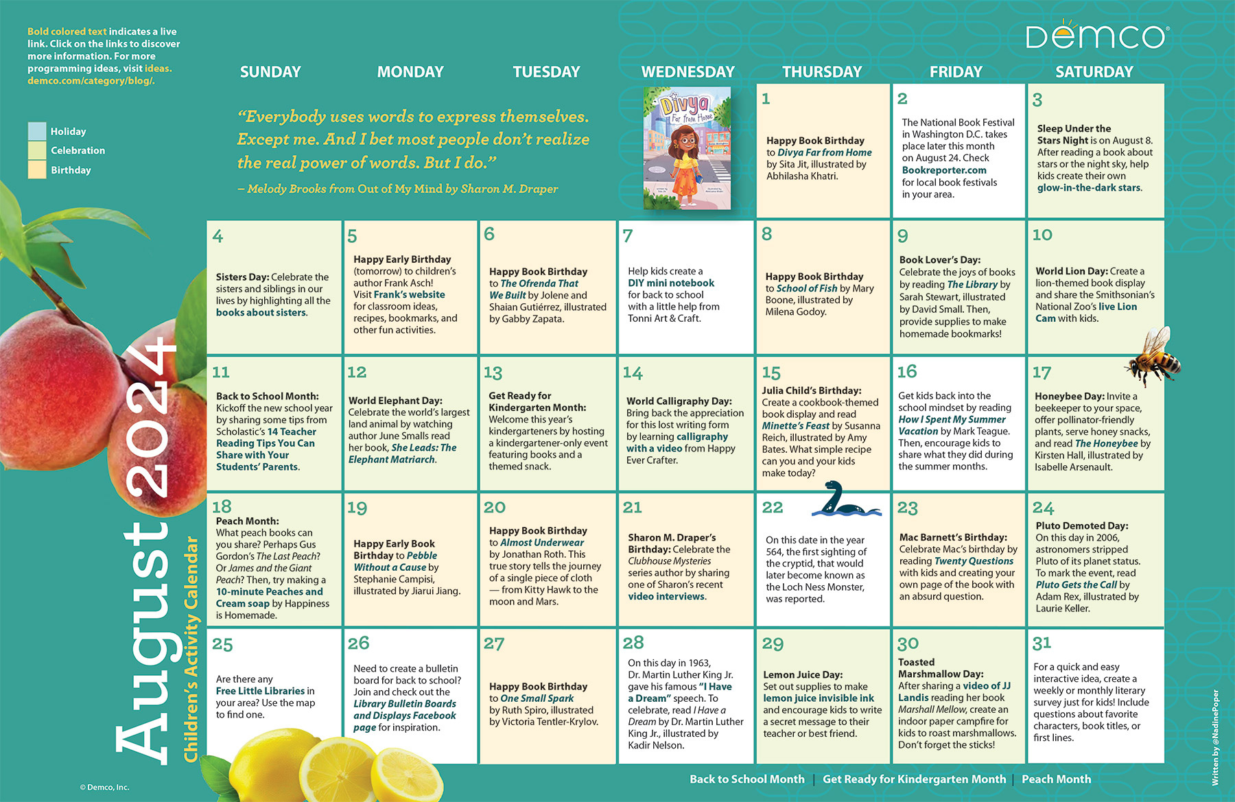 Children&amp;#039;S Activity Calendar: August 2024 inside August Calendar Ideas 2024