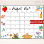 Editable August 2024 Calendar, Printable Calendar 2024, Back To Pertaining To August Calendar Clipart 2024