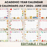 Editable School Calendar 2024 2025 From July To June Printable With June July August 2024 Calendar Editable