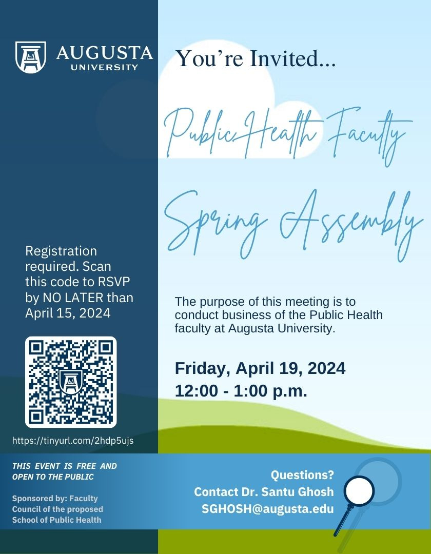 Event Calendar - Public Health Faculty Spring Assembly regarding Augusta University Calendar 2024