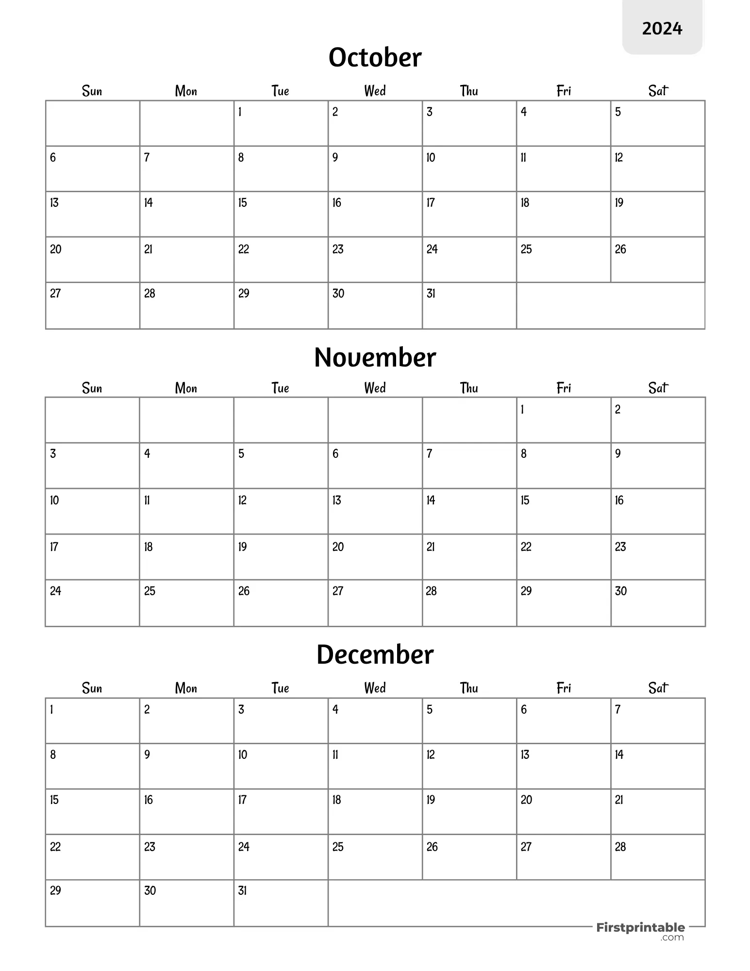 Free 3 Month Calendars 2024 for August September October Calendar 2024 Printable