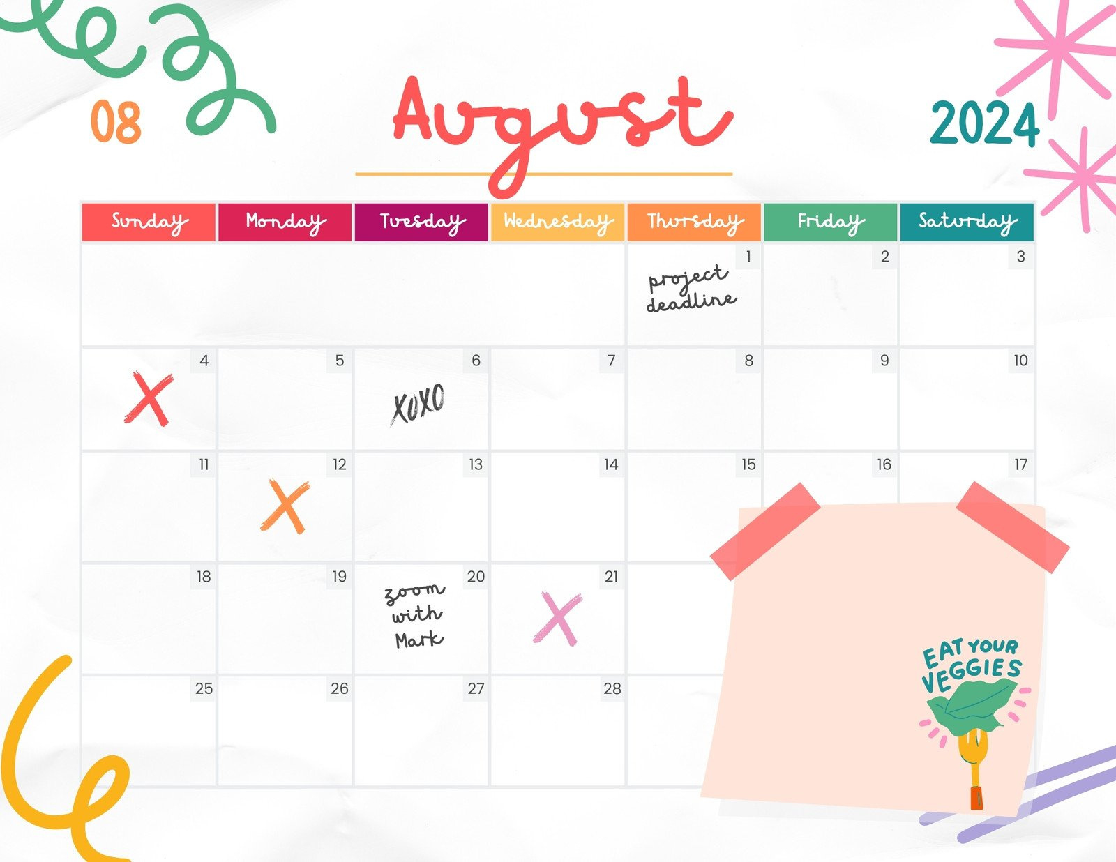 Free Printable August 2024 Calendar Templates | Canva regarding August Calendar Ideas 2024