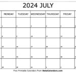 Free Printable July 2024 Calendar With July August 2024 Calendar Free Printable