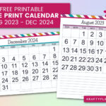 Free Printable Large Print Calendars: August 2023   December 2024 Within Printable Calendar August To December 2024