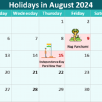 Holidays In August 2024 (India) | Festival And Long Weekend Plans Regarding August Holiday Calendar 2024