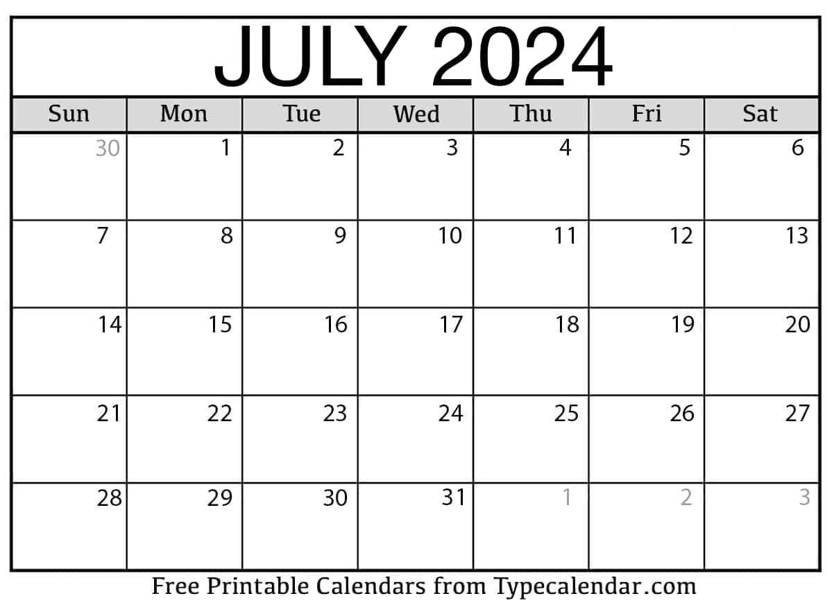 July 2024 Calendars | Free Printable Templates inside Printable Monthly Calendar July And August 2024