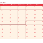 July And August 2024 Printable Calendar For August To July Calendar 2024