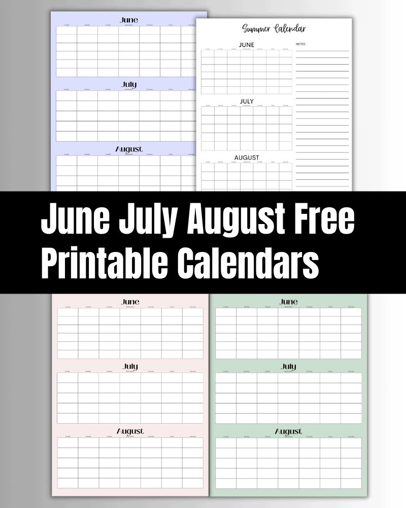 June July August 2024 Calendar (Free Printable) - The Clever Heart intended for June July August Calendar 2024