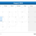 Kalender August 2033 Throughout August 2033 Calendar