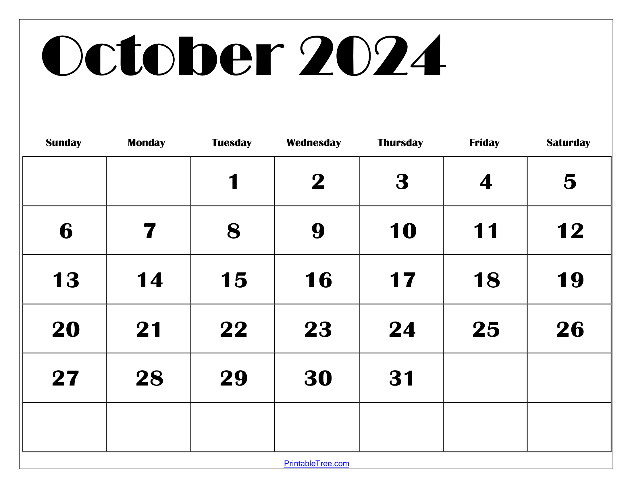 October 2024 Calendar Printable Pdf Free Templates With Holidays intended for Printable Calendar August September October 2024