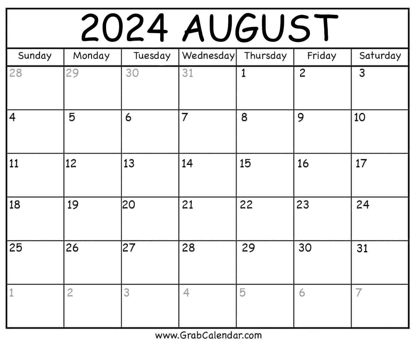 Printable Calendar August To December 2024