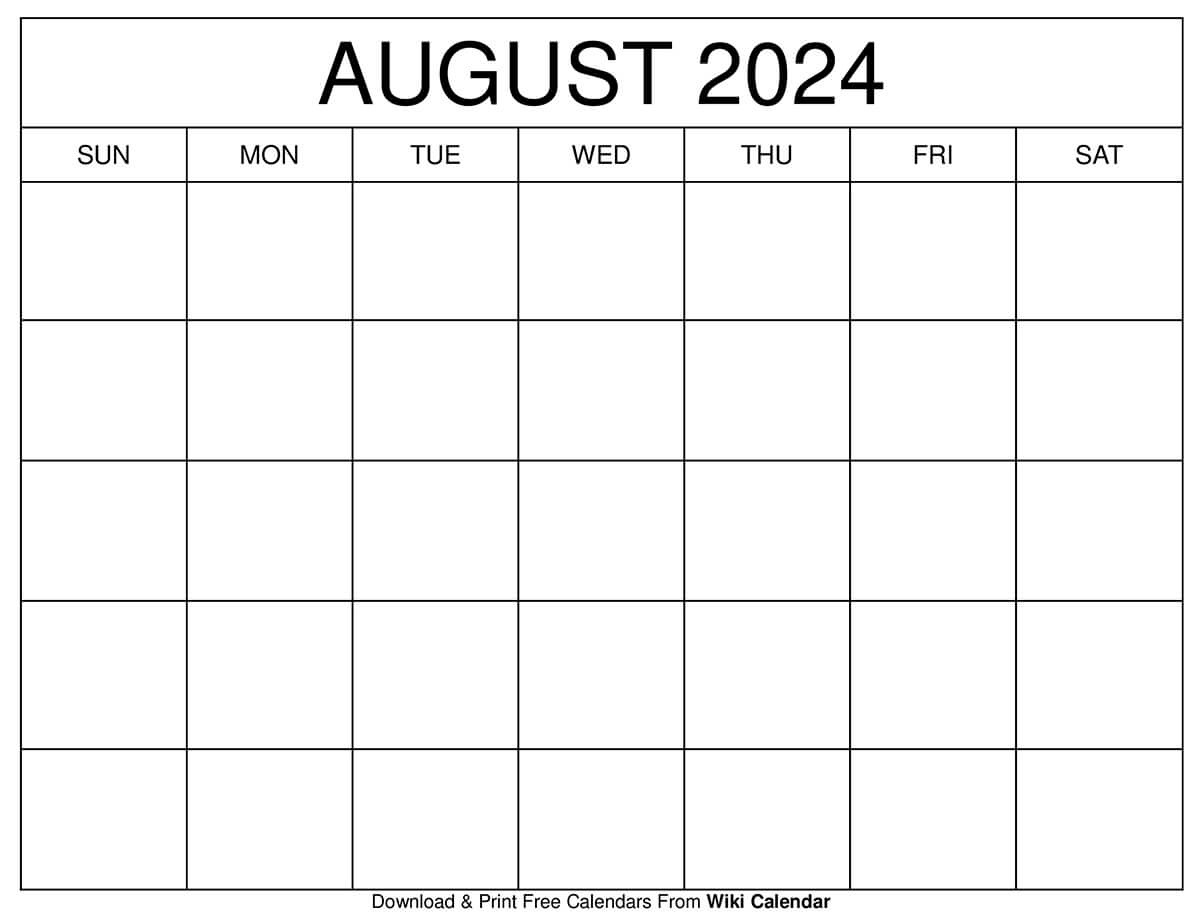 Printable August 2024 Calendar Templates With Holidays for Printable Calendar 2024 August September October