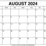 Printable August 2024 Calendar Templates With Holidays In Calendar August 24 Printable