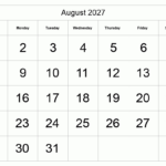 Printable August 2027 Calendar | Free Printable Calendars Intended For August 2027 Calendar